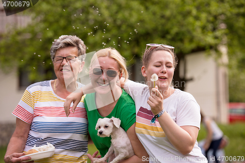 Image of Portrait of grandmother with daughter and granddaughter