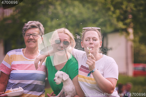 Image of Portrait of grandmother with daughter and granddaughter