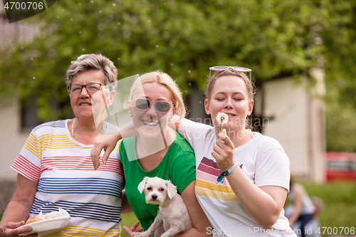 Image of Portrait of grandmother with daughter and granddaughter