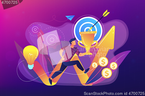 Image of Business mission concept vector illustration.