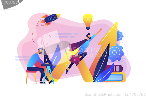 Image of Start up launch concept vector illustration.