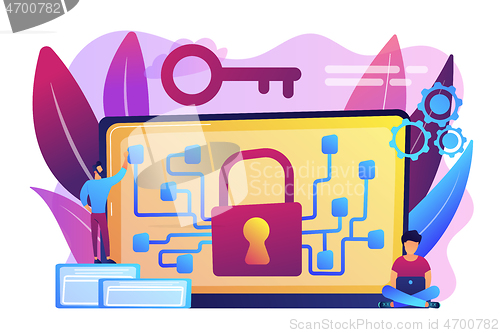 Image of Cryptography and encryption concept vector illustration.