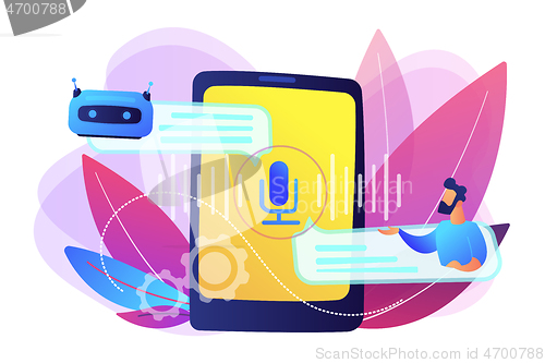 Image of Chatbot voice controlled virtual assistant concept vector illustration.