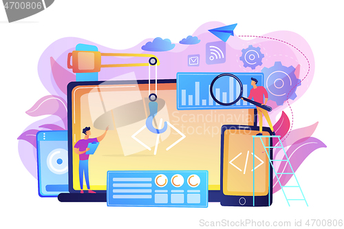 Image of Cross-platform development concept vector illustration.