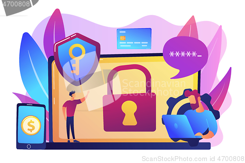 Image of Cyber security software concept vector illustration.