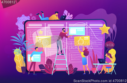 Image of Kanban board concept vector illustration.