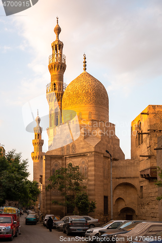 Image of The Aqsunqur mosque in Cairo Egypt at sunset