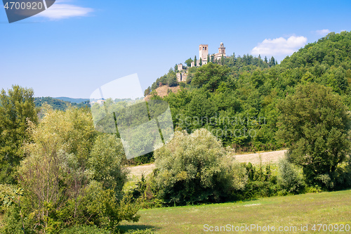 Image of historic church on a hill, Marche Italy