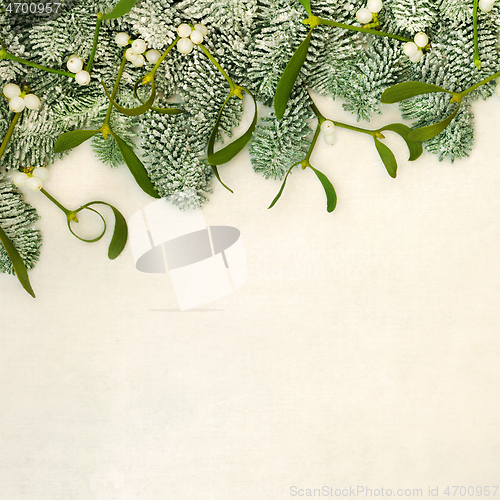 Image of Mistletoe and Fir Traditional Winter Border 