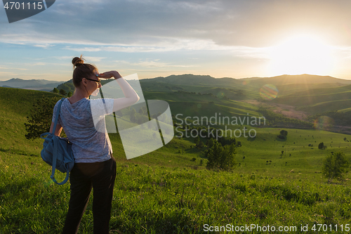 Image of Woman in Altai mountain