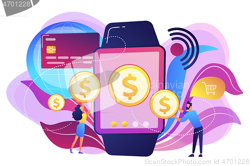 Image of Smartwatch payment concept vector illustration.