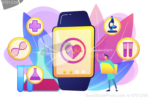 Image of Smartwatch health tracker concept vector illustration.