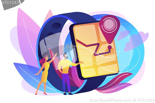 Image of Smartwatch navigation concept vector illustration.