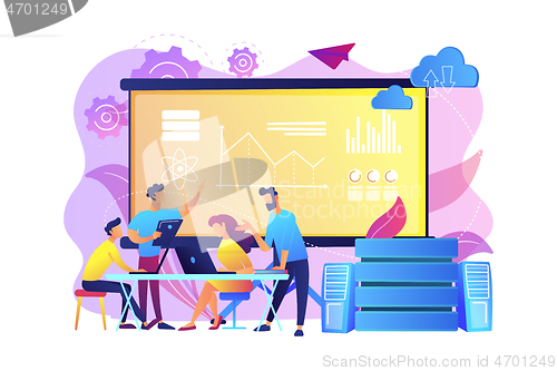 Image of Big data conference concept vector illustration.