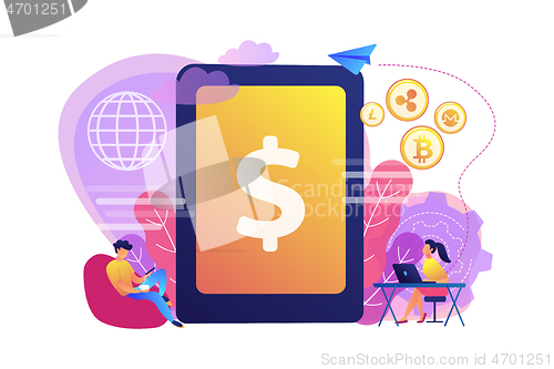 Image of Digital currency concept vector illustration.