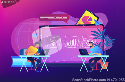 Image of Digital learning concept vector illustration.