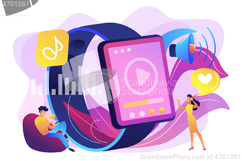 Image of Smartwatch player concept vector illustration.