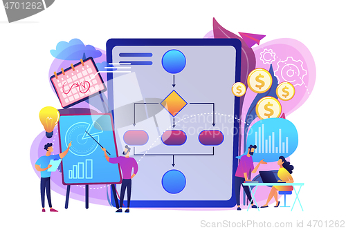 Image of Business process management concept vector illustration.