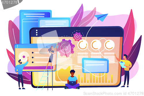 Image of SEO analytics team concept vector illustration.