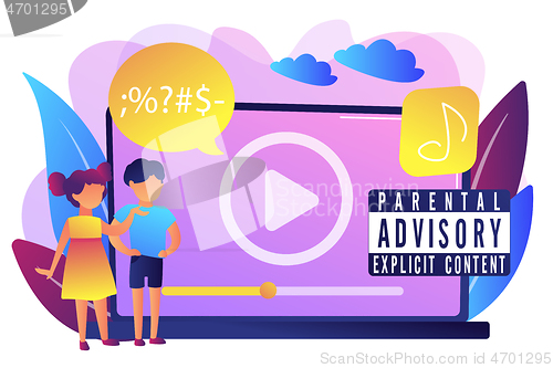 Image of Parental advisory music concept vector illustration.