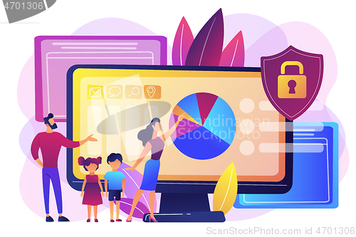 Image of Parental control software concept vector illustration.