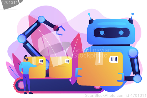 Image of Labor substitution concept vector illustration.