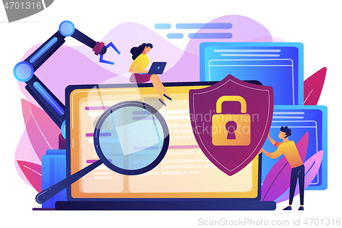 Image of Industrial cybersecurity concept vector illustration.