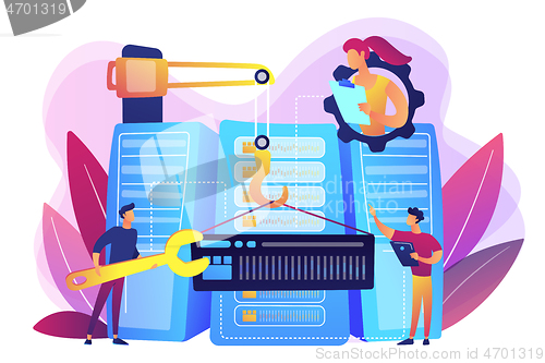 Image of Big data engineering concept vector illustration.