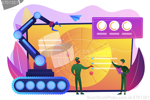 Image of Military robotics concept vector illustration.