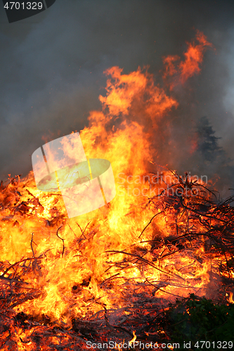 Image of Detail of flames in an outdoor fire in Denmark