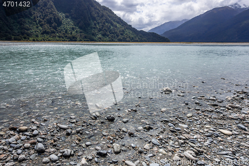 Image of river landscape scenery in south New Zealand