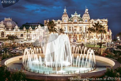 Image of The Monte Carlo Casino, gambling and entertainment complex located in Monte Carlo, Monaco, Cote de Azul, France, Europe