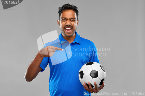 Image of indian man or football fan with soccer ball