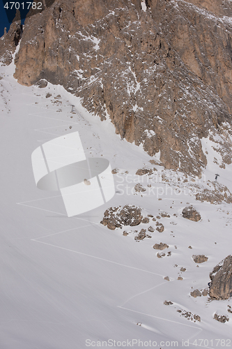 Image of touring ski tracks in snow