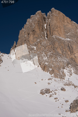 Image of touring ski tracks in snow