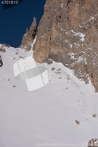 Image of touring ski tracks in snow