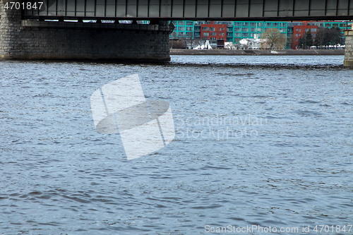 Image of River under bridge in center of Riga.