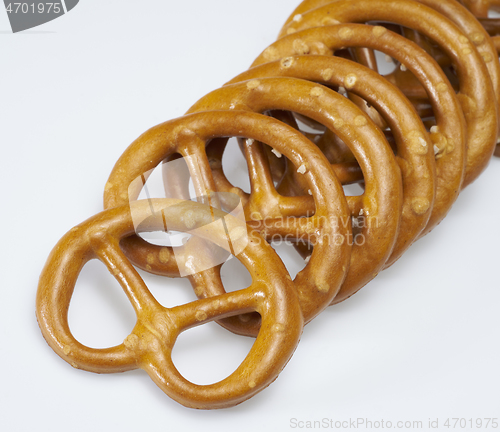 Image of small lye pretzels closeup