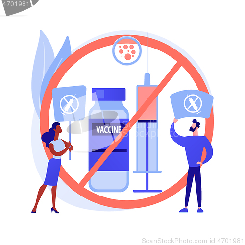 Image of Refusal of vaccination abstract concept vector illustration.