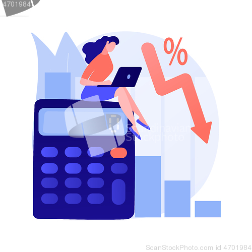 Image of Calculating loss abstract concept vector illustration.