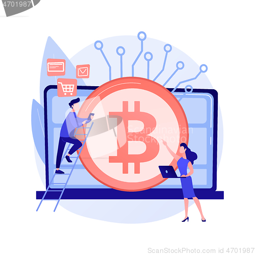 Image of Digital currency abstract concept vector illustration.