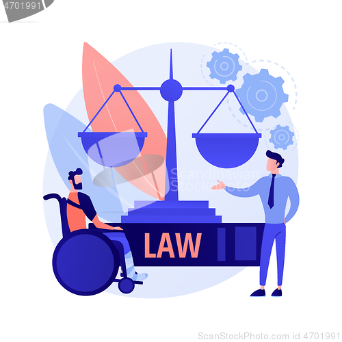 Image of Personal injury lawyer abstract concept vector illustration.