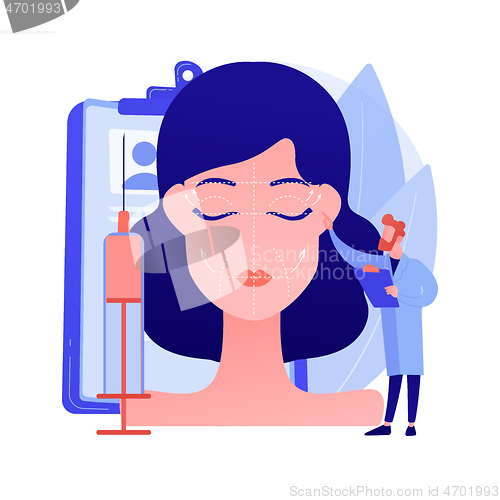 Image of Face lifting abstract concept vector illustration.