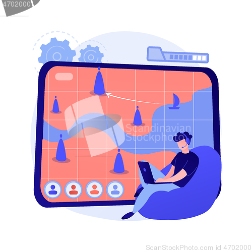 Image of Strategy online games abstract concept vector illustration.