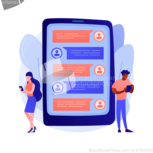 Image of Messaging application abstract concept vector illustration.