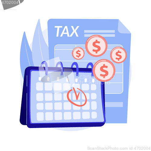 Image of Tax payment deadline abstract concept vector illustration.