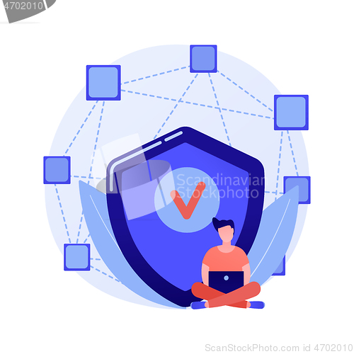 Image of Decentralized application abstract concept vector illustration.