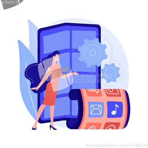 Image of Foldable smartphone abstract concept vector illustration.