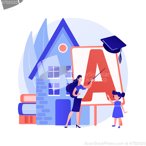 Image of Home-school your kids abstract concept vector illustration.