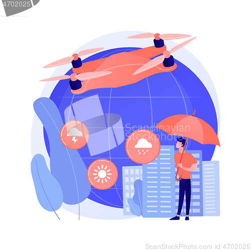Image of Meteorology drones abstract concept vector illustration.